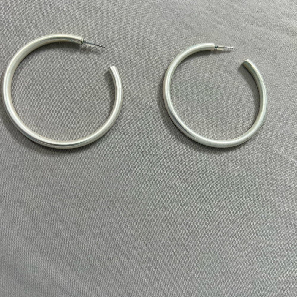 Sleek Silver Hoop Earrings with Minimalist Design